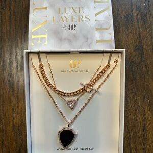 Chic Black and Rose Gold Necklace by Bomb Party